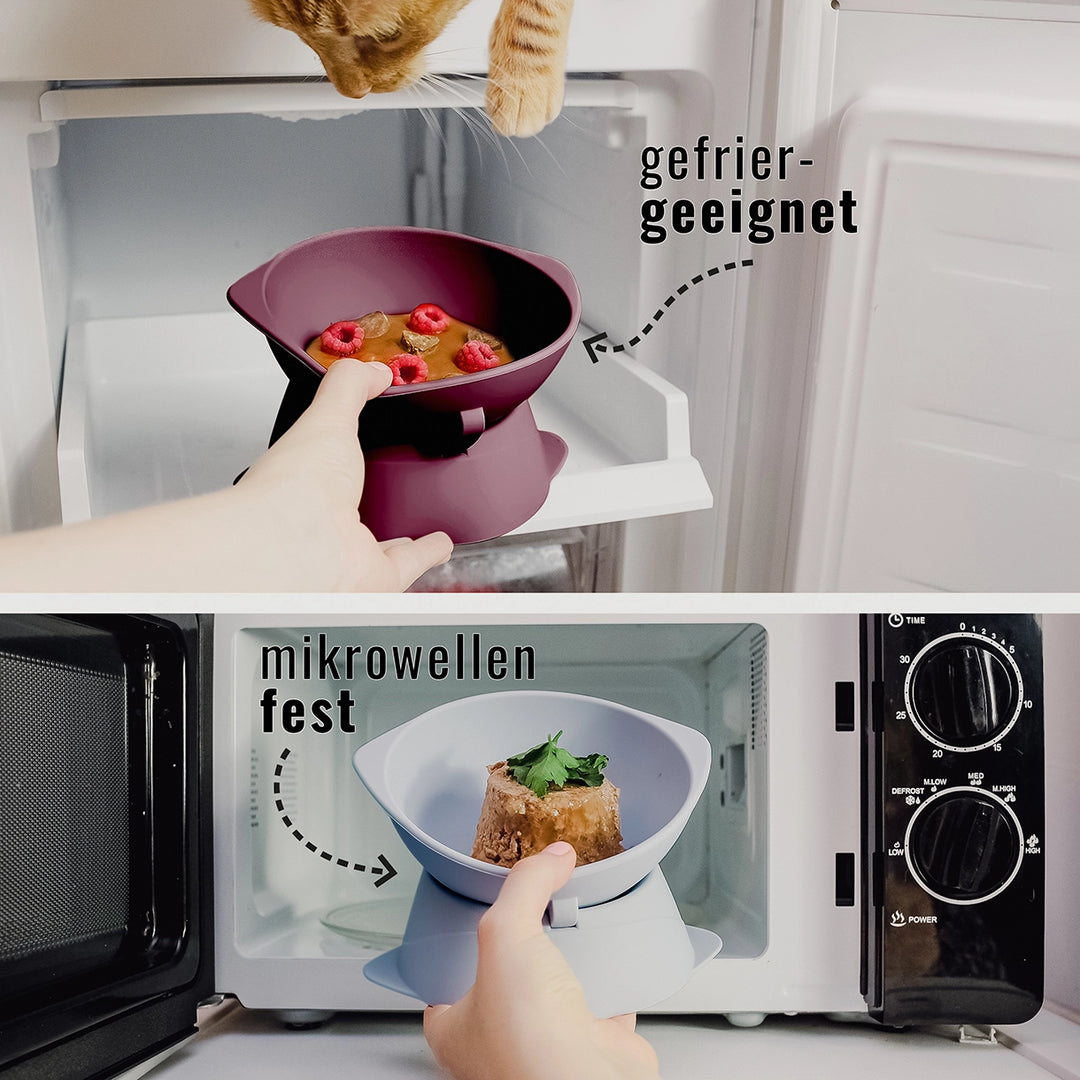 Silikonová zvýšená miska pro kočky a malé psy | Nastavitelný sklon