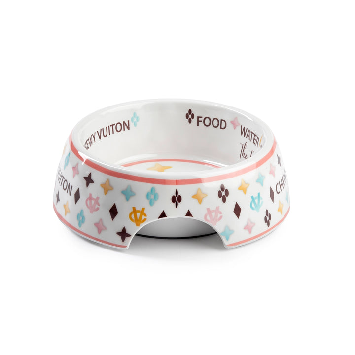 White Chewy Vuiton Bowl