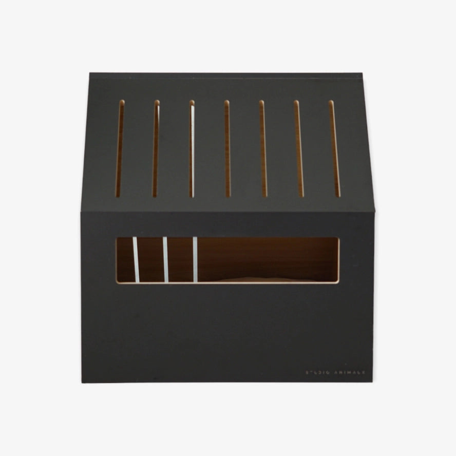 Dřevěný domeček pro kočky a malé psy – černý, 75 × 50 × 53 cm