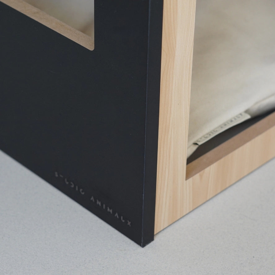 Dřevěný domeček pro kočky a malé psy – černý, 75 × 50 × 53 cm