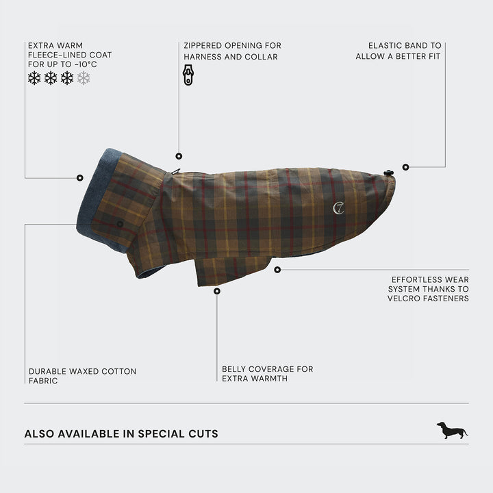 Zimní kabát Brooklyn Waxed Tartan