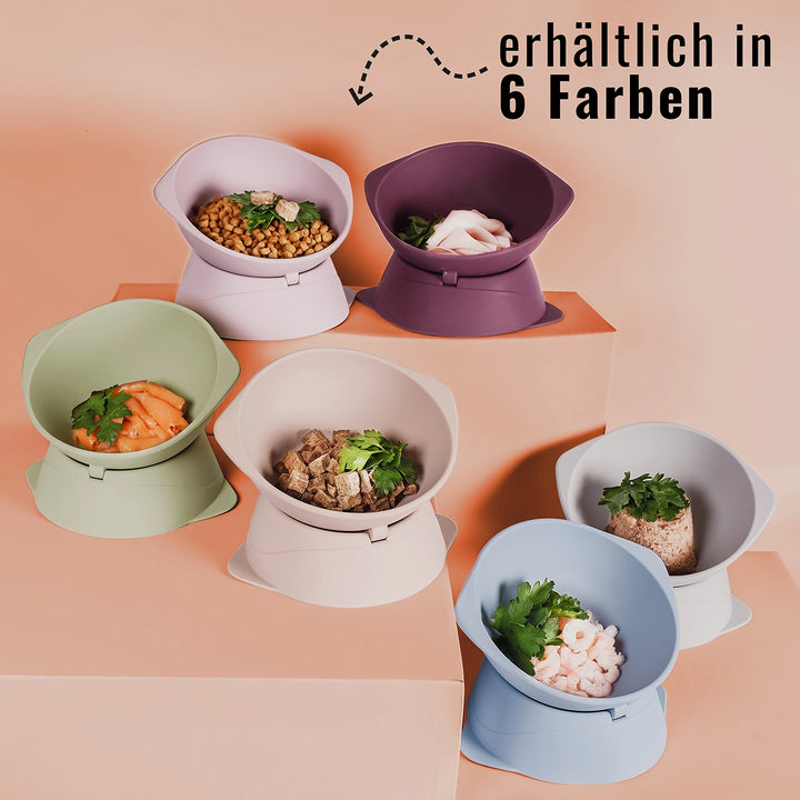 Silikonová zvýšená miska pro kočky a malé psy | Nastavitelný sklon