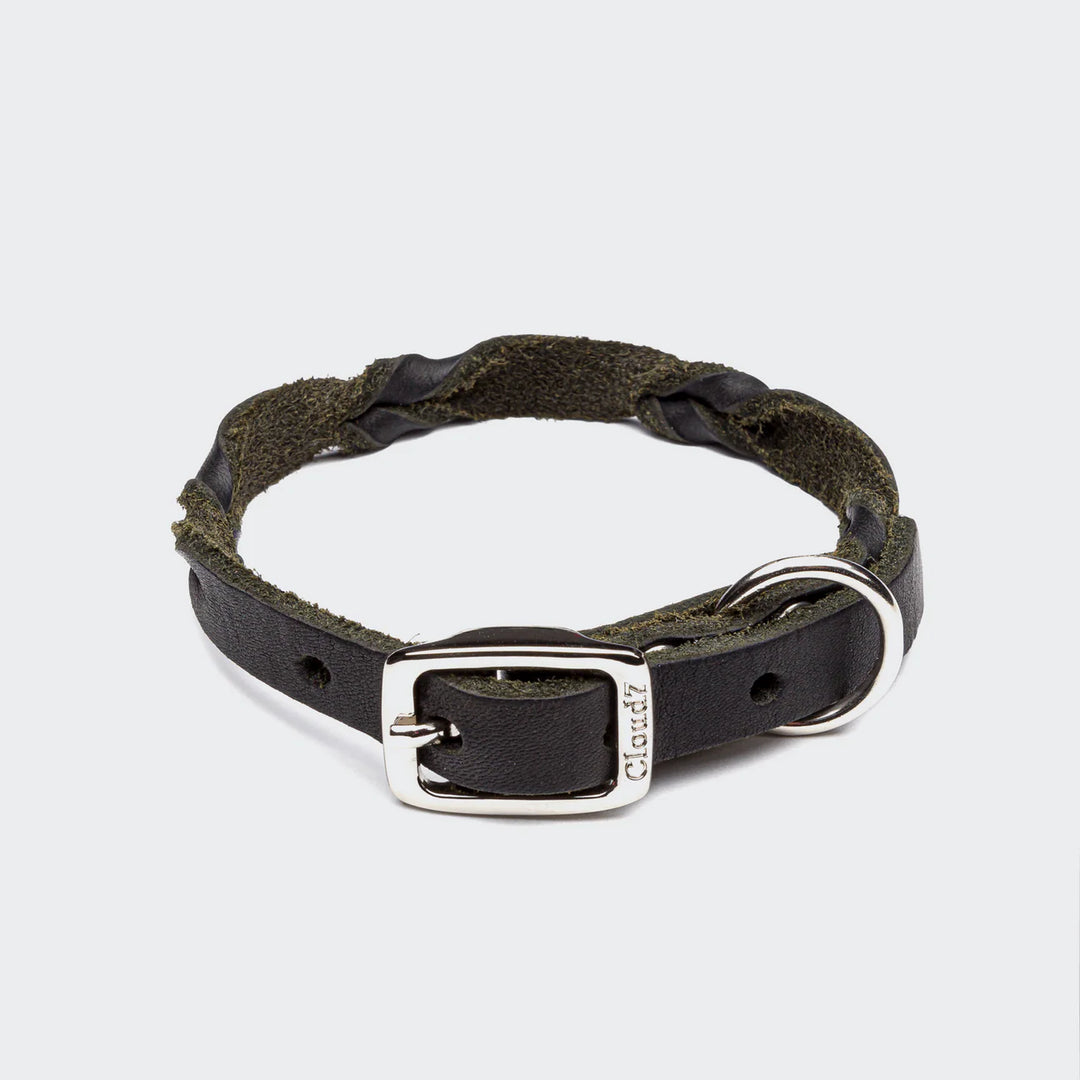 Kožený obojek Riverlino Black Silver