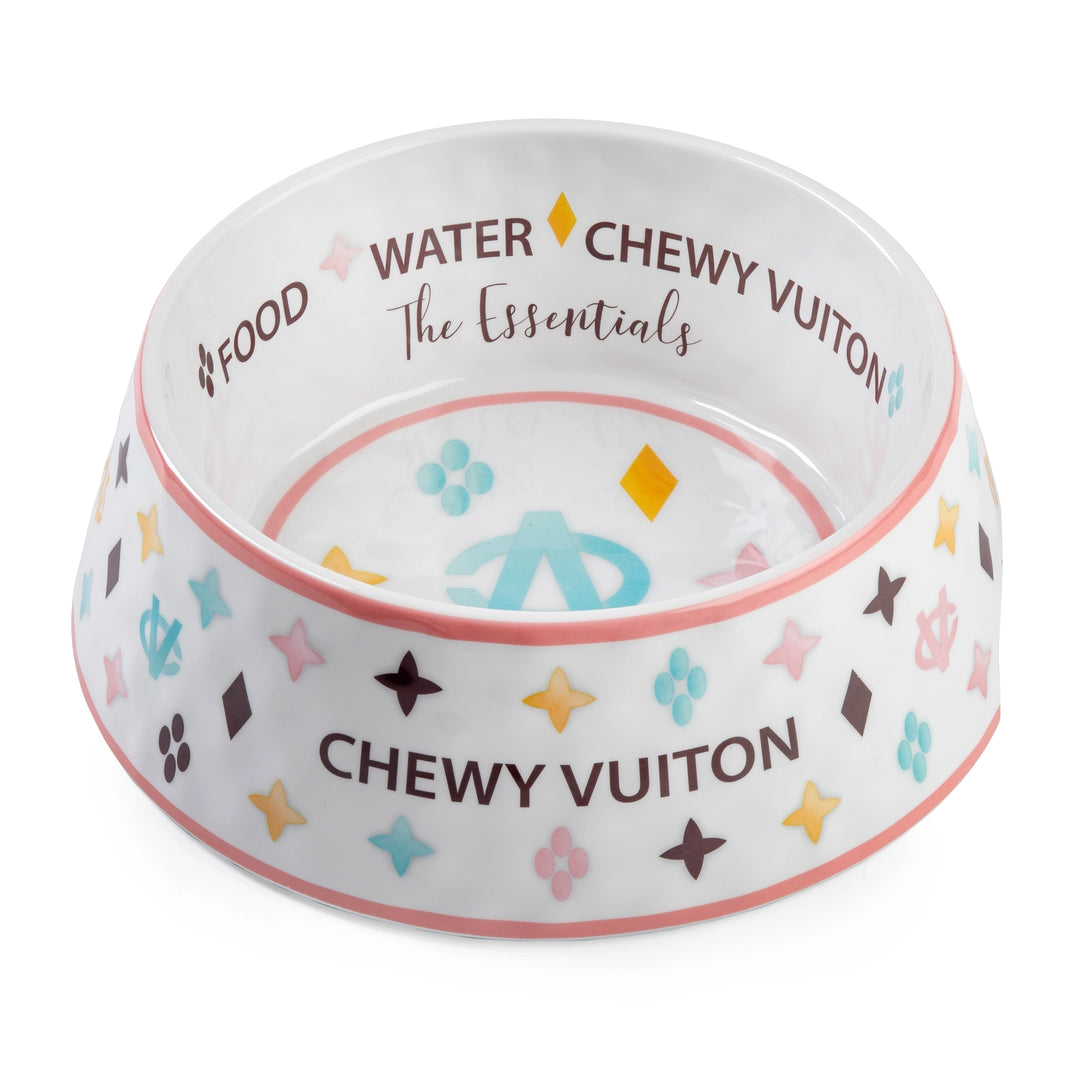 White Chewy Vuiton Bowl