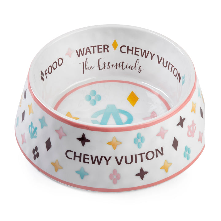 White Chewy Vuiton Bowl