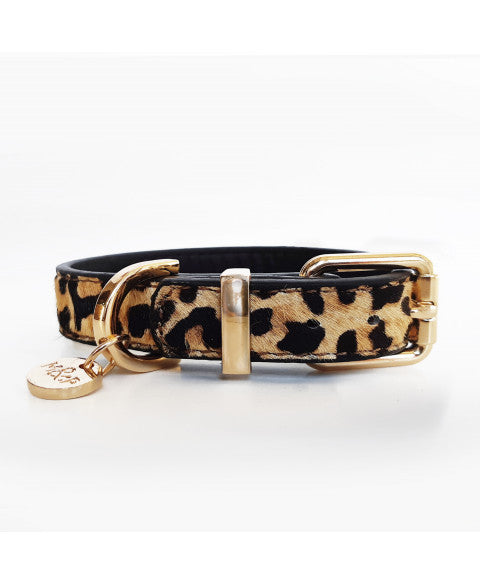 Kožený obojek LEOPARD
