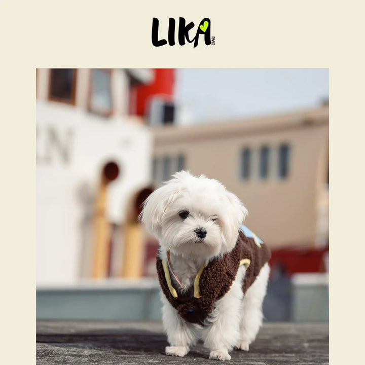 Outdoor fleece bunda pro psy – Hnědá