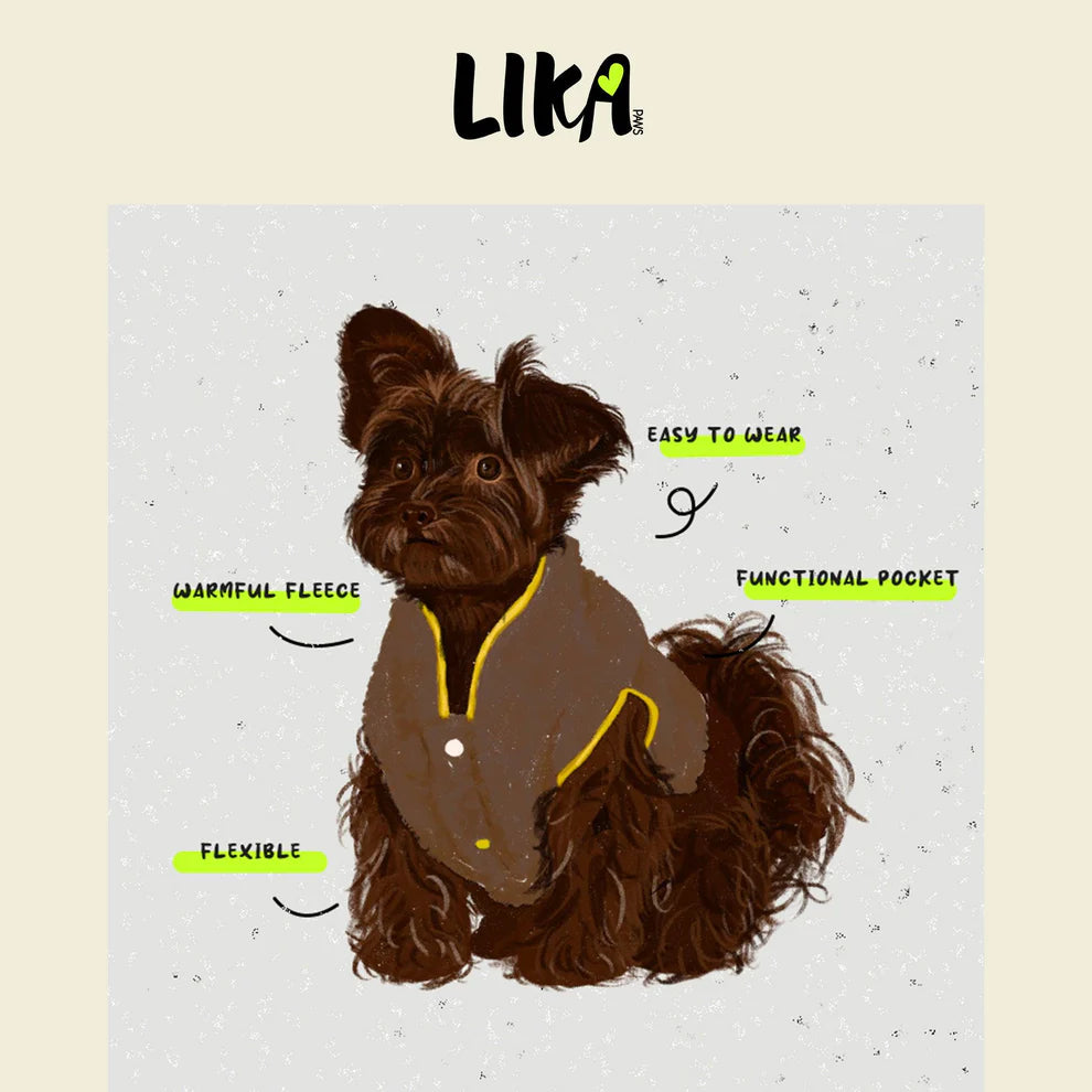 Outdoor fleece bunda pro psy – Hnědá