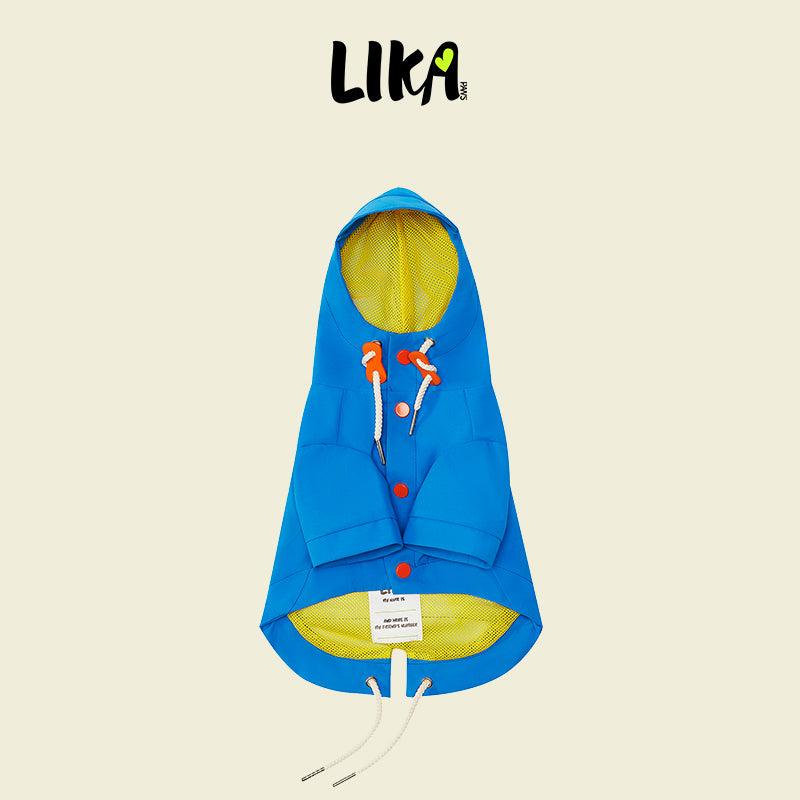 Modrá nepromokavá pláštěnka pro psy