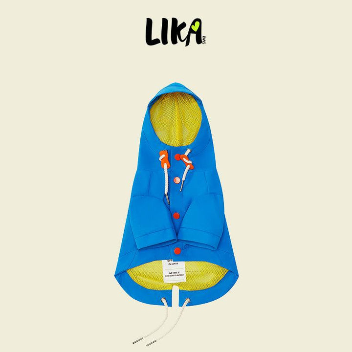 Modrá nepromokavá pláštěnka pro psy