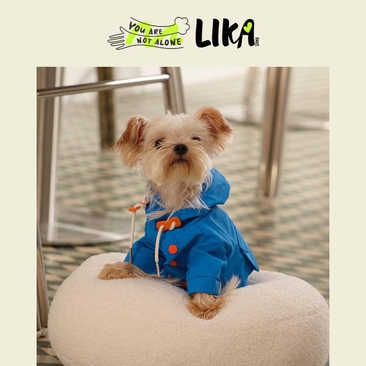 Modrá nepromokavá pláštěnka pro psy