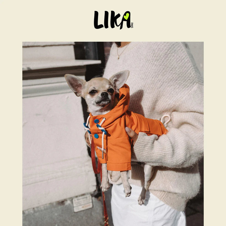 Oranžová nepromokavá pláštěnka pro psy